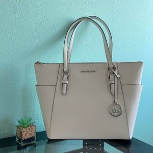Michael Kors Leather Optic White Large Tote Purse